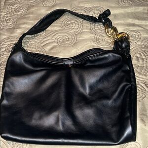 Elegant Black smooth vegan Leather Women's Bag. Made by Urban Expressions
